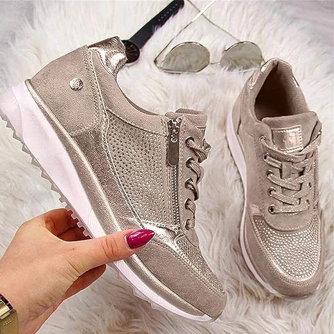 Baskets femme confort avec zip latéral