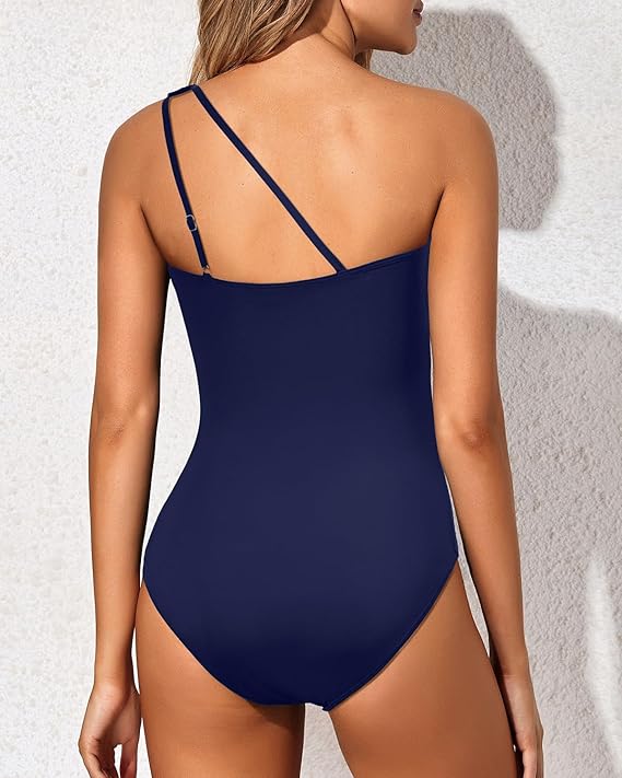Maillot De Bain Femme Une Épaule Imprimé Tropical Usage Balnéaire