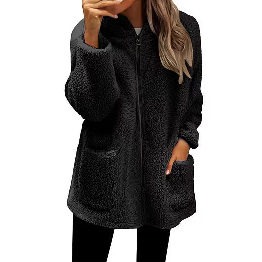 Veste polaire femme zippée à col montant et poches