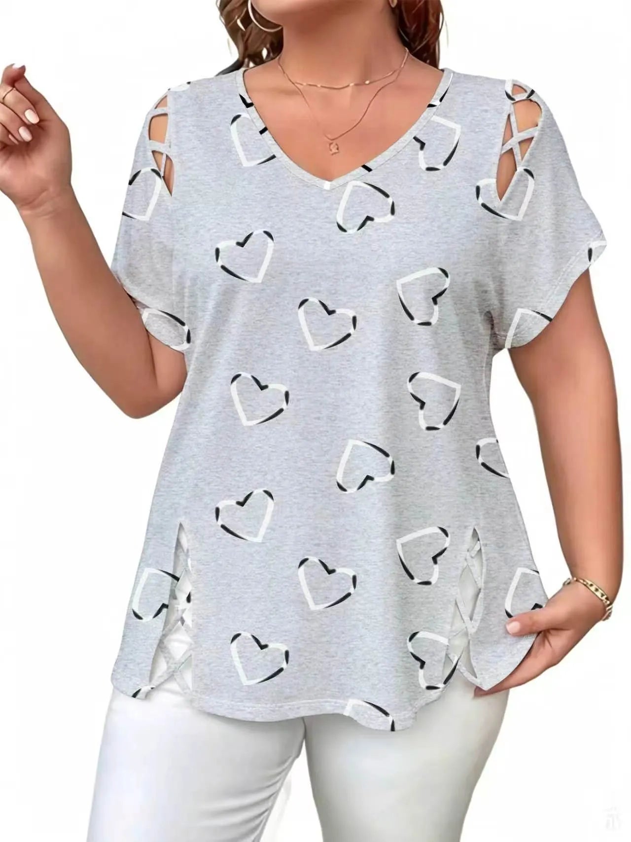 Blouse femme tie-dye avec découpes lacées sur les côtés