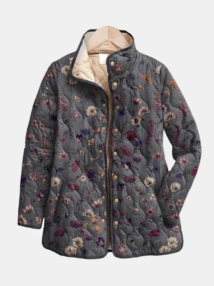 Veste femme matelassée à imprimé floral mi-saison