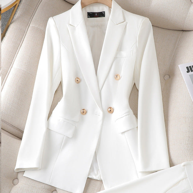 Ensemble Tailleur Femme Élégant – Blazer Structuré et Pantalon Ajusté