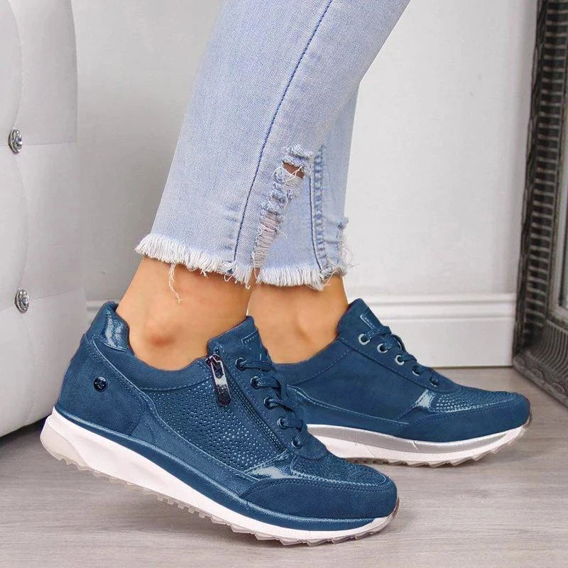Baskets femme confort avec zip latéral