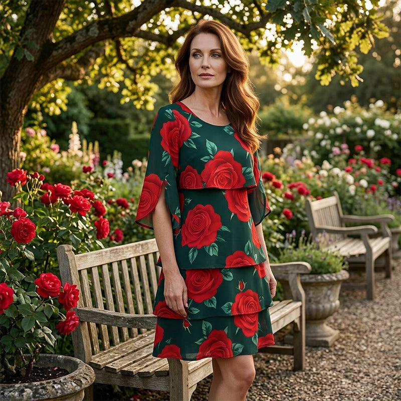 Robe Femme Fluide Motif Floral Élégant Été