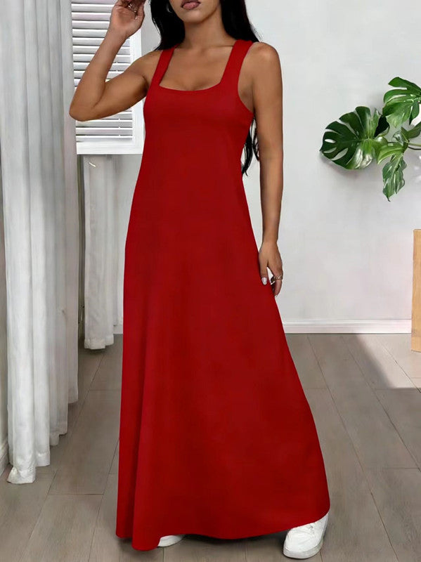 Robe longue femme effet deux pièces avec découpes latérales