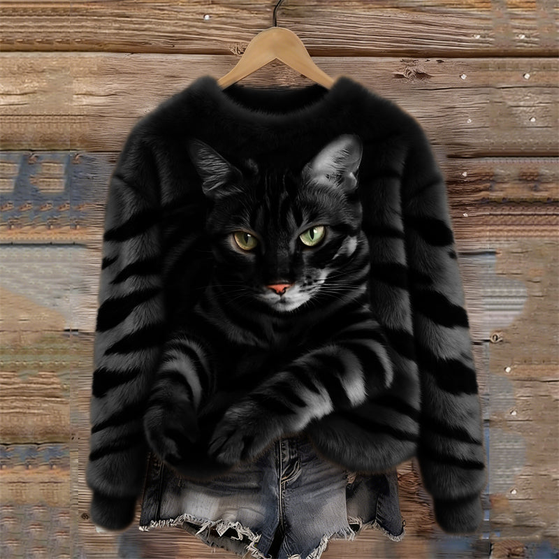 Sweat peluche à motif animal pour femme confortable et original