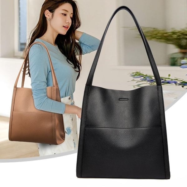 Sac à épaule femme spacieux en cuir souple – Élégant, minimaliste et confortable