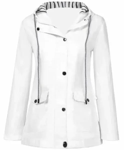 Veste imperméable femme à capuche avec poches pratiques