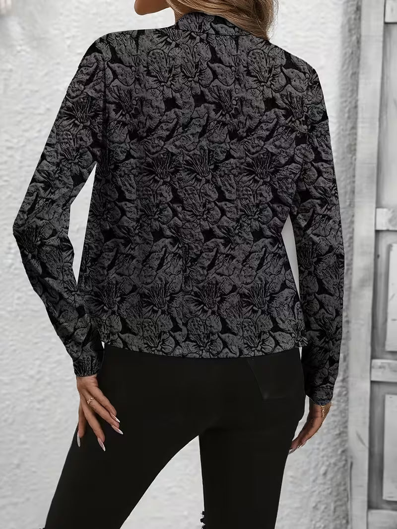 Blazer femme floral ouvert à col structuré