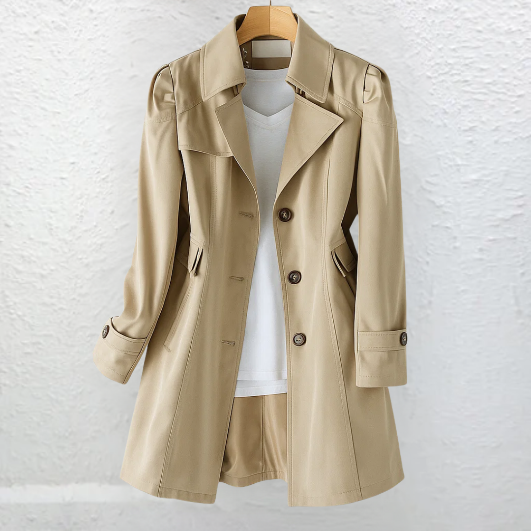 Manteau Trench Femme Élégant Vintage Coupe Ajustée Style Intemporel