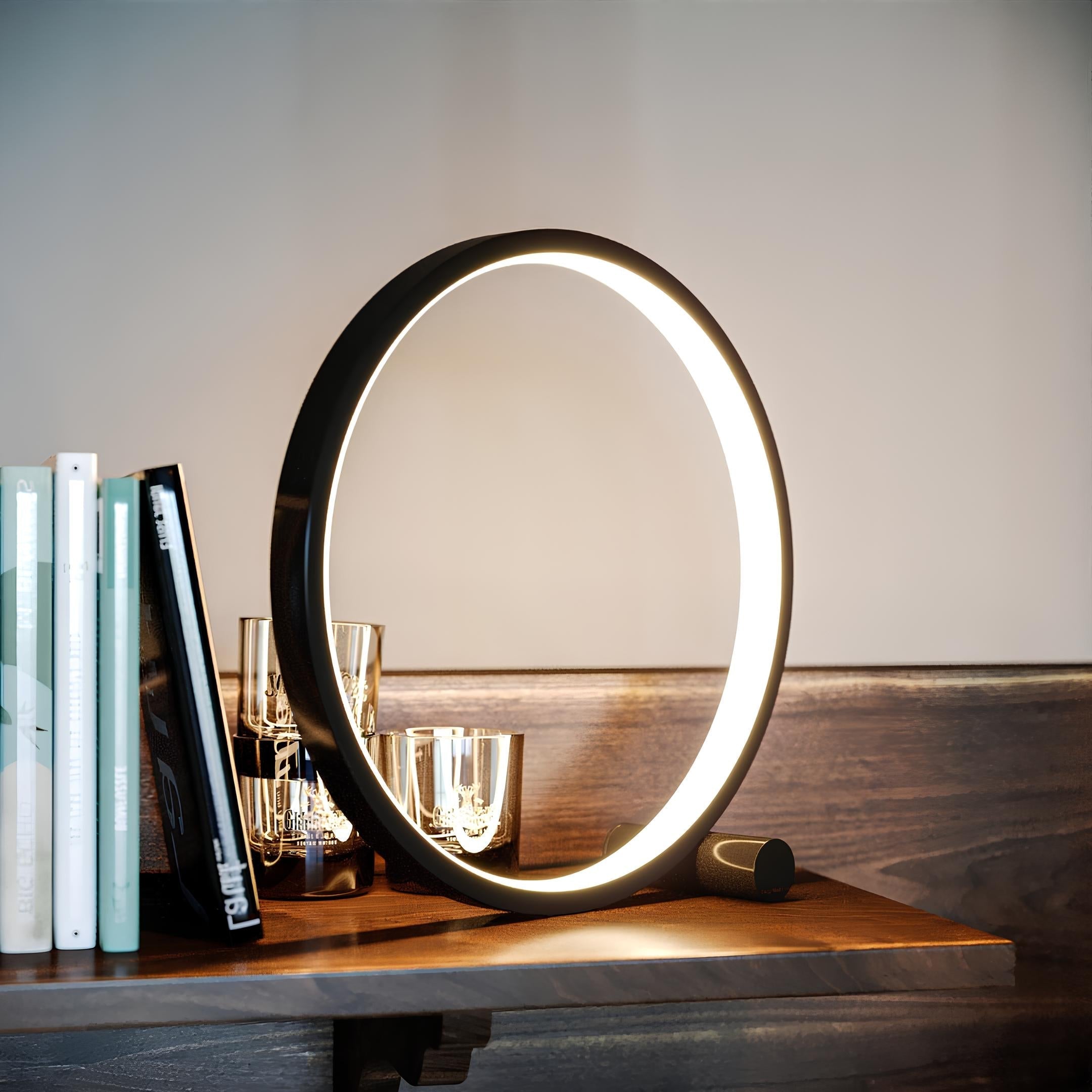 Lampe de chevet LED design halo – Lampe d’ambiance moderne intensité réglable