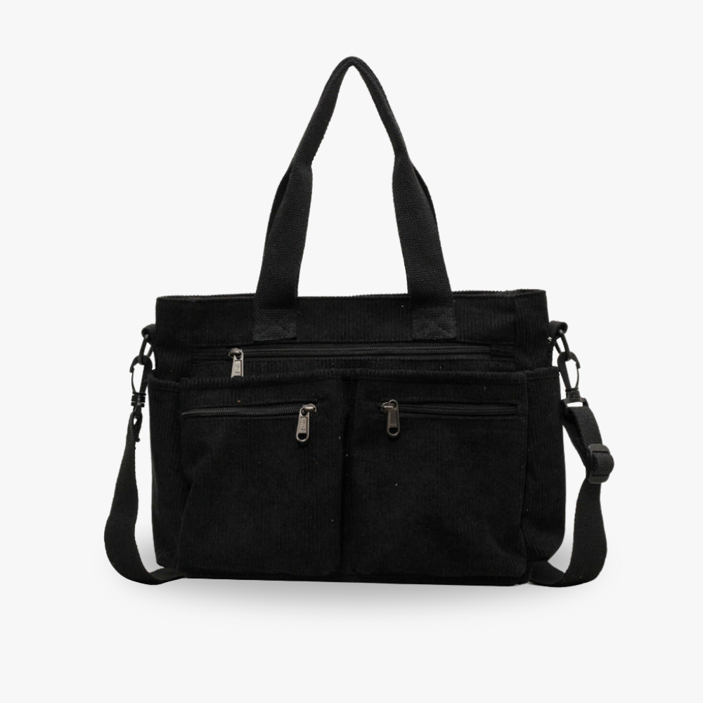 Sac en velours côtelé spacieux avec bandoulière – Élégant et pratique pour le quotidien