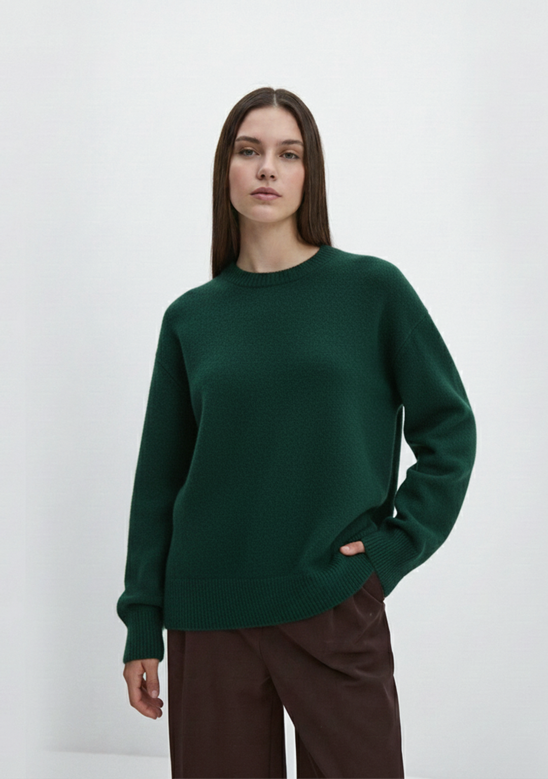 Pull en Maille Premium | Élise – Vert Forêt