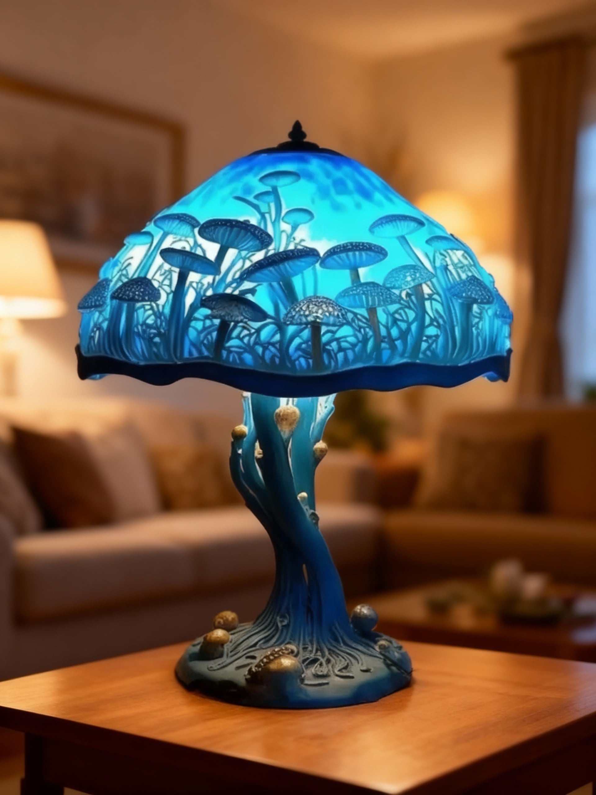 Lampe décorative bleue – Lumière ambiante douce, design artistique