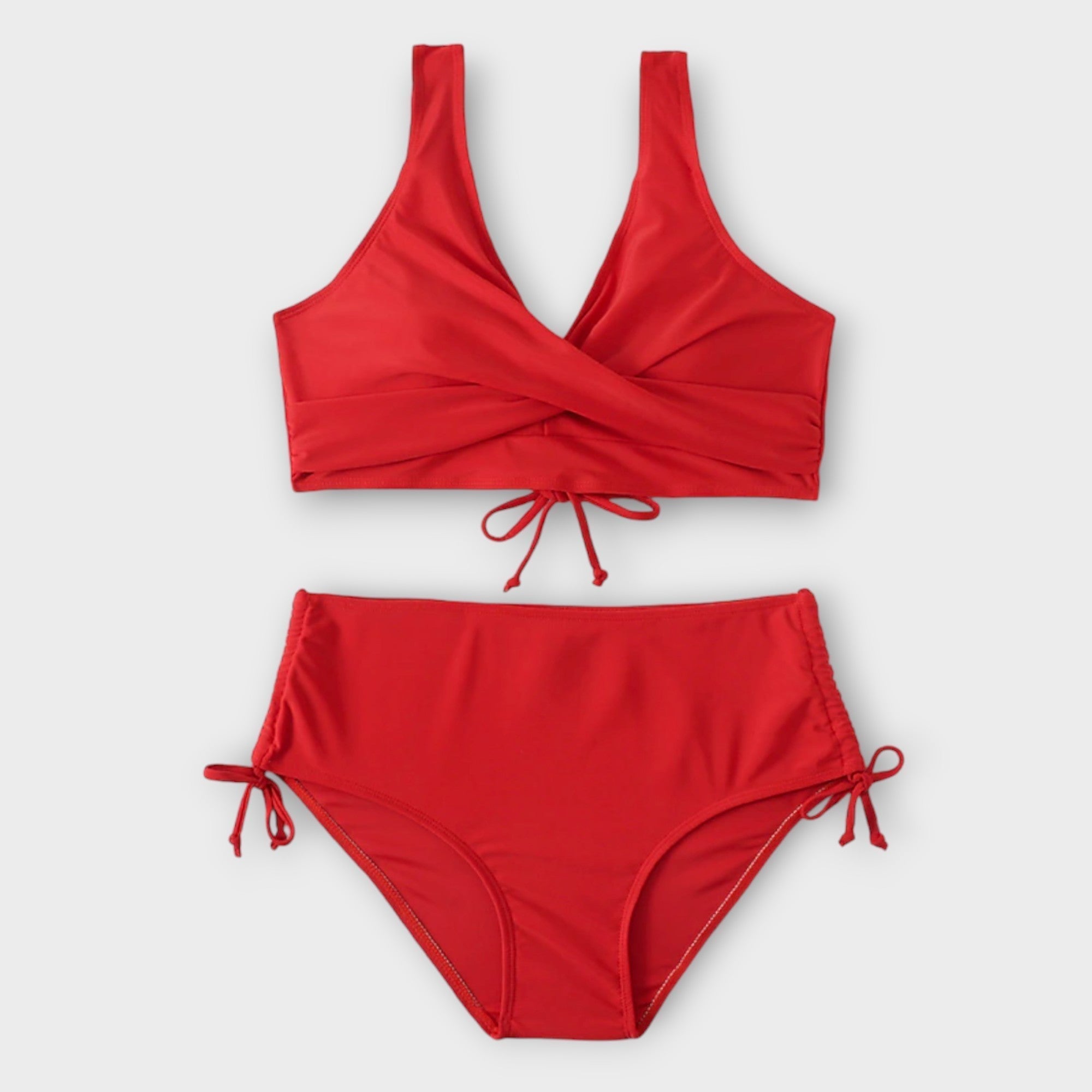 Ensemble Bikini Femme 2 Pièces Taille Haute Élégant Été Plage