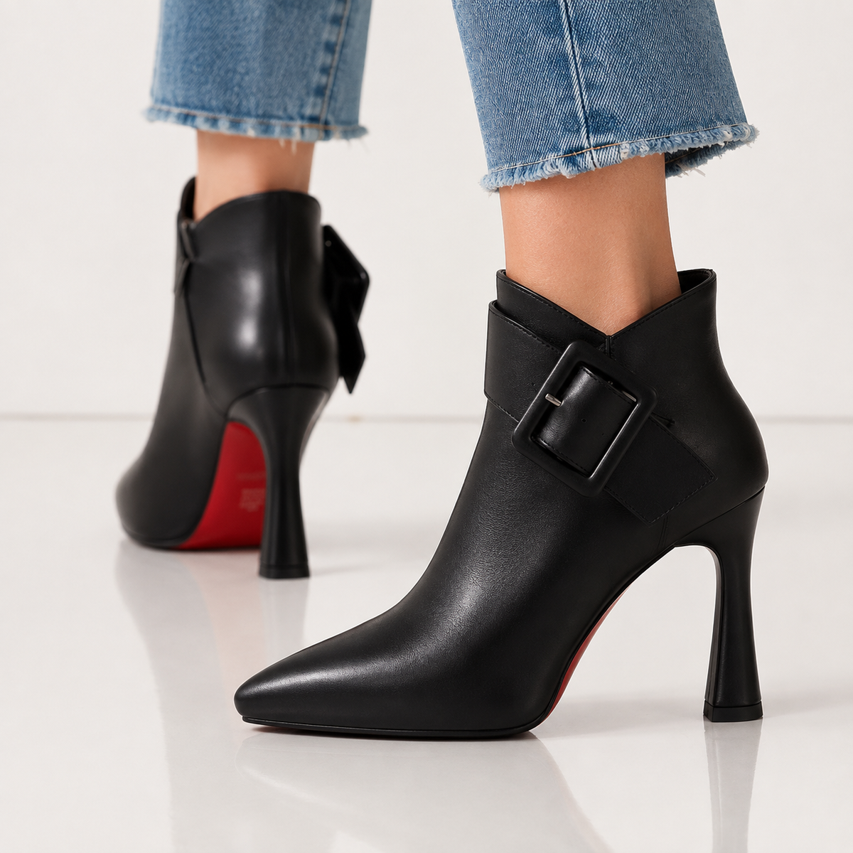 Bottines femme à boucle et talon fin