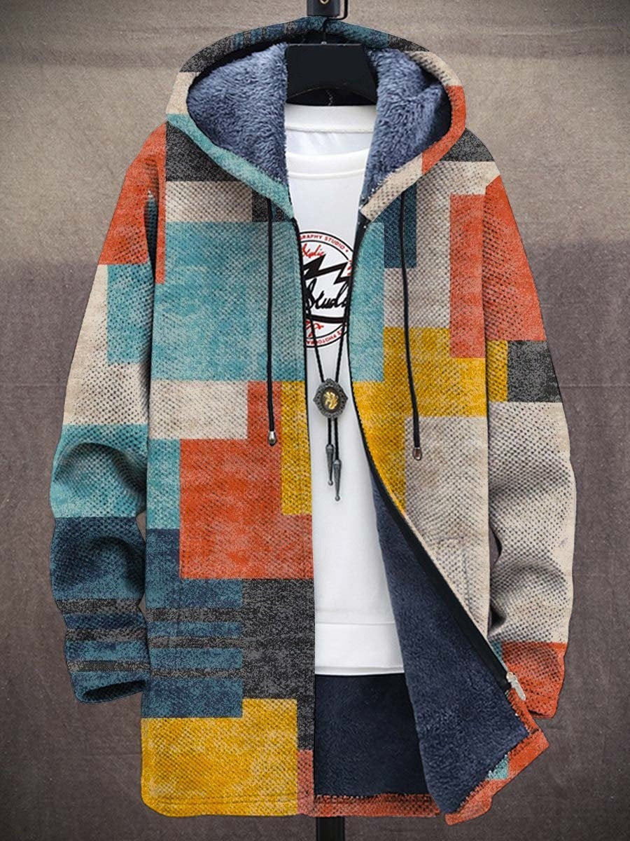 Cardigan à capuche artistique pour femme doublé polaire