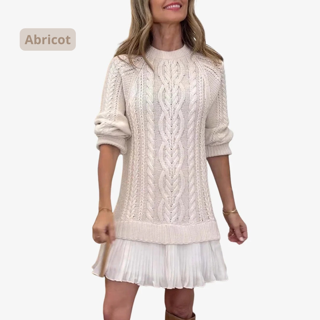 Robe Pull Torsadée Femme Chaude | Automne & Hiver