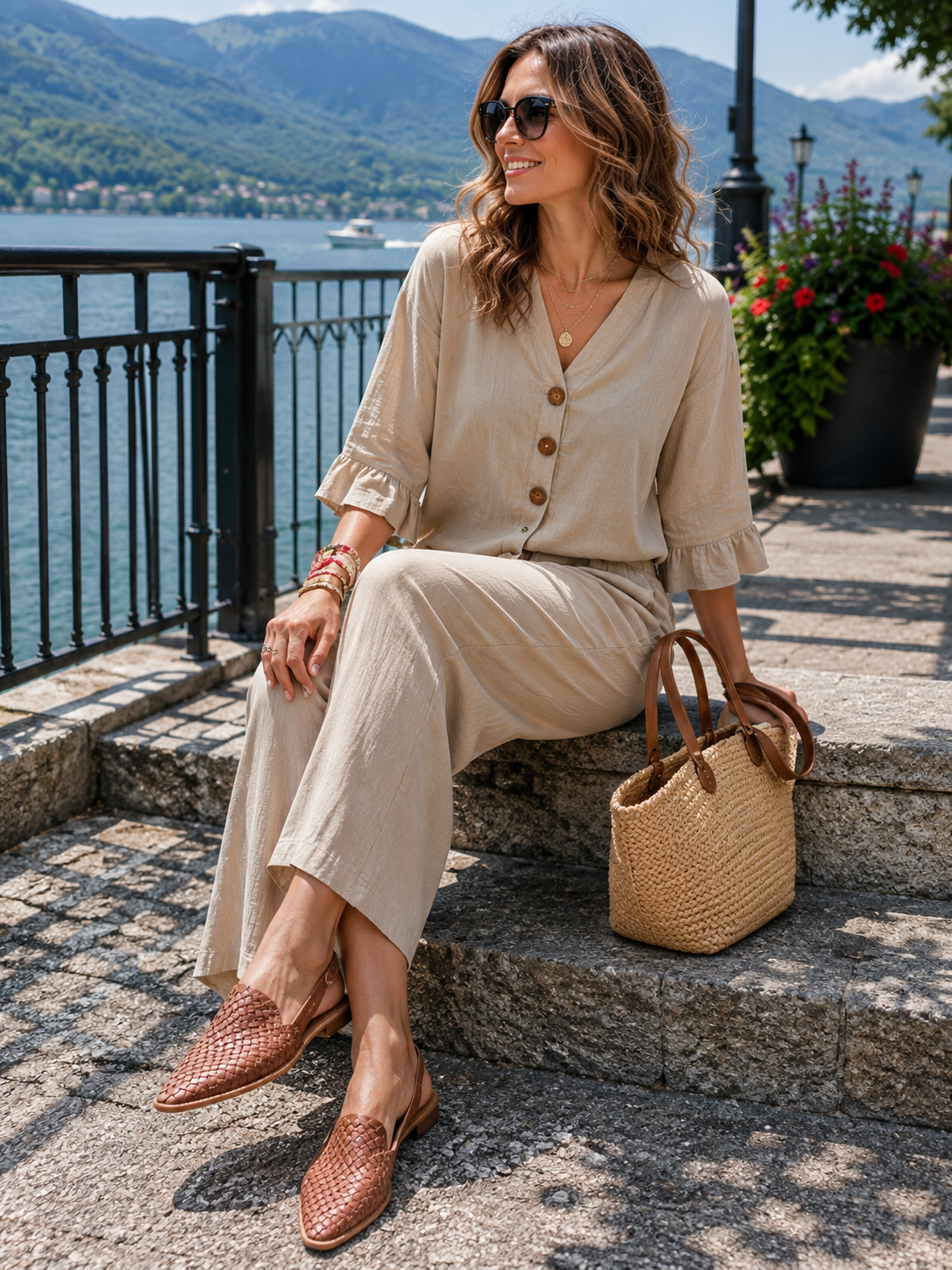 Mocassins femme tressés à talon ouvert et bout pointu