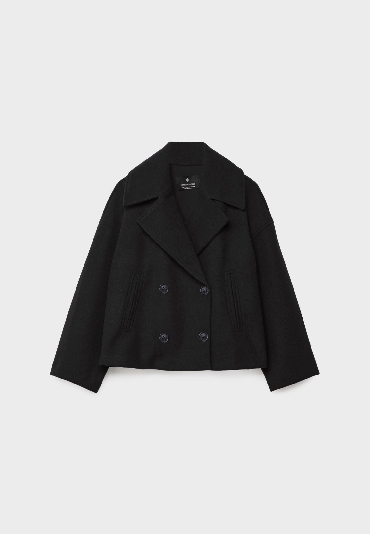 Veste Courte Femme Double Boutonnage Coupe Moderne Élégante Mi-Saison