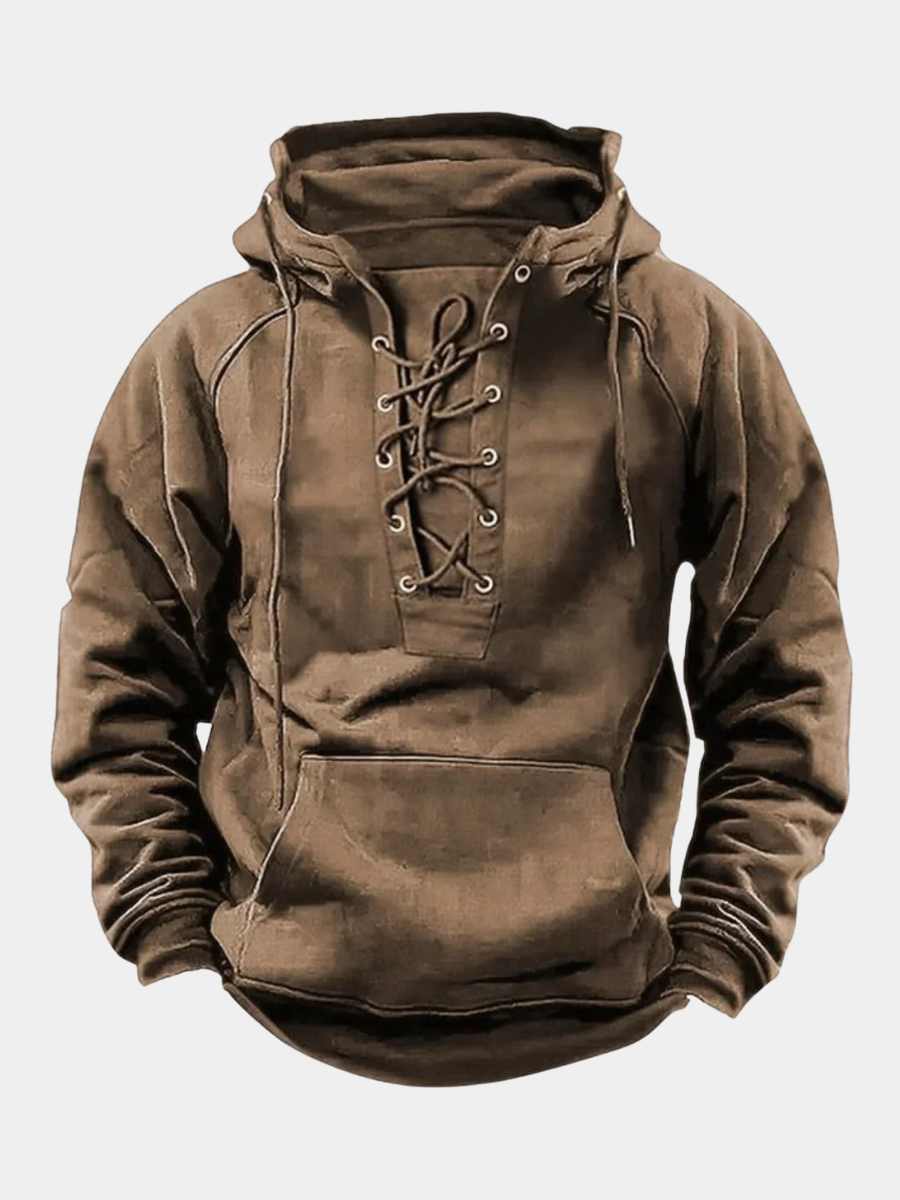 Sweat à Capuche Homme Épais – Hoodie Chaud Style Rétro pour Extérieur et Ville
