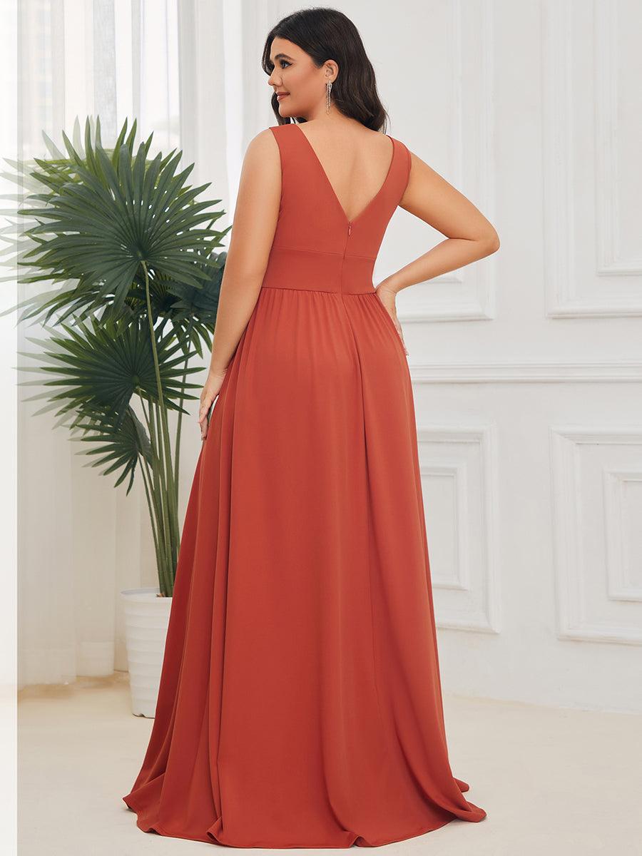 Robe de soirée femme taille empire col V élégante fluide