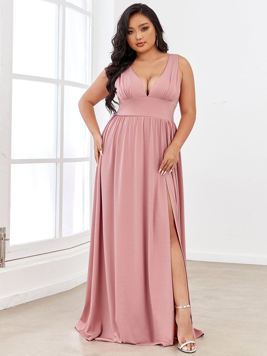 Robe de soirée femme taille empire col V élégante fluide