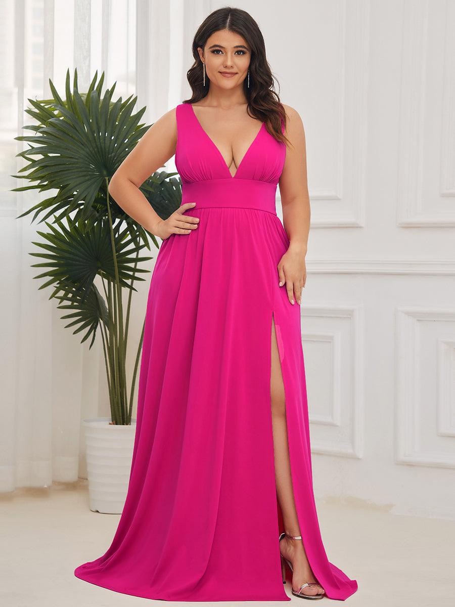 Robe de soirée femme taille empire col V élégante fluide