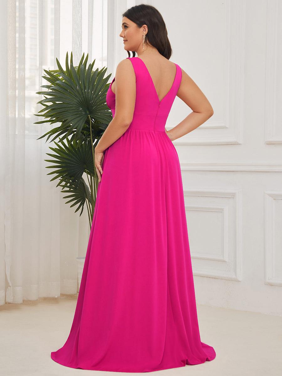 Robe de soirée femme taille empire col V élégante fluide
