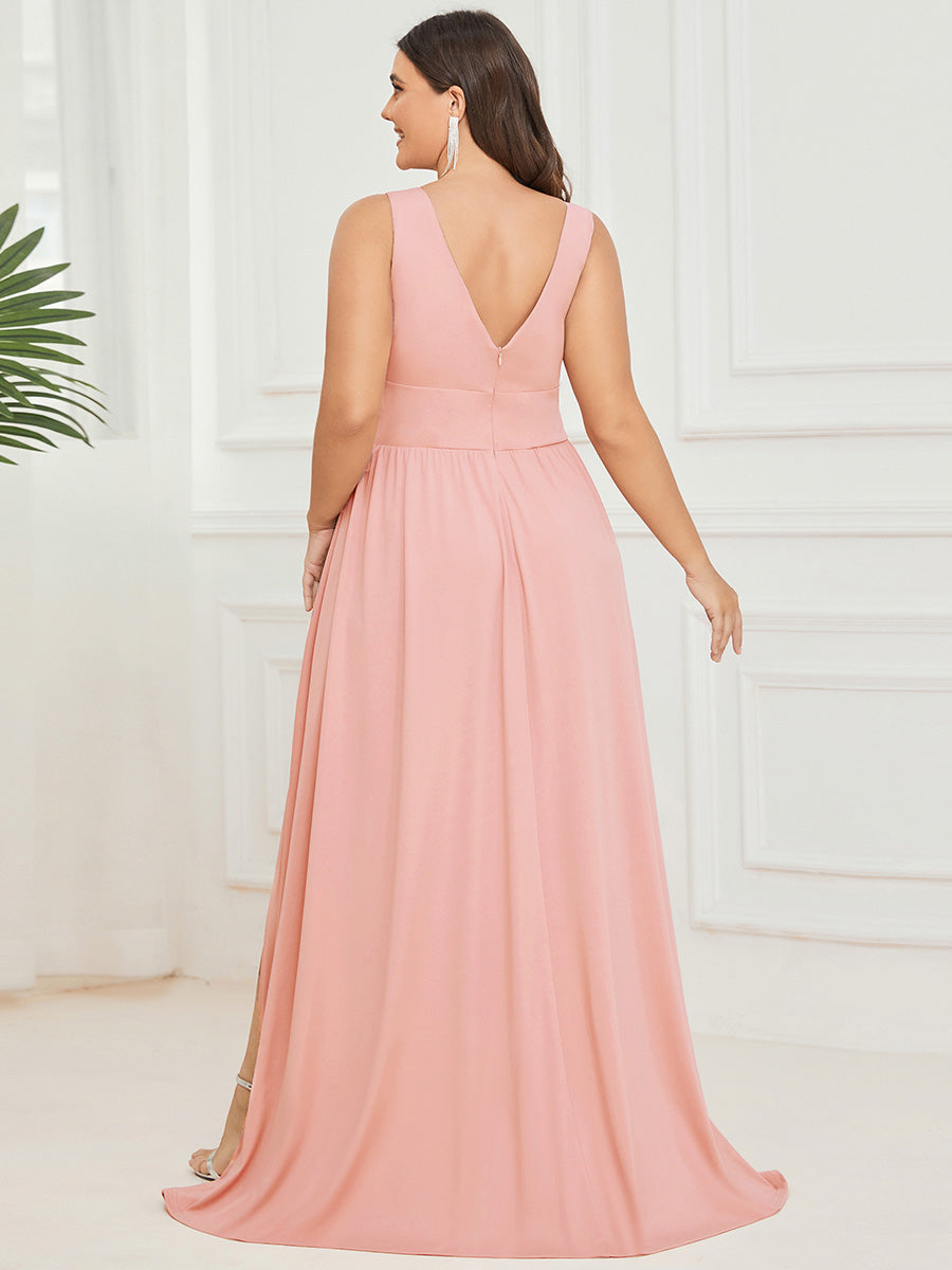 Robe de soirée femme taille empire col V élégante fluide