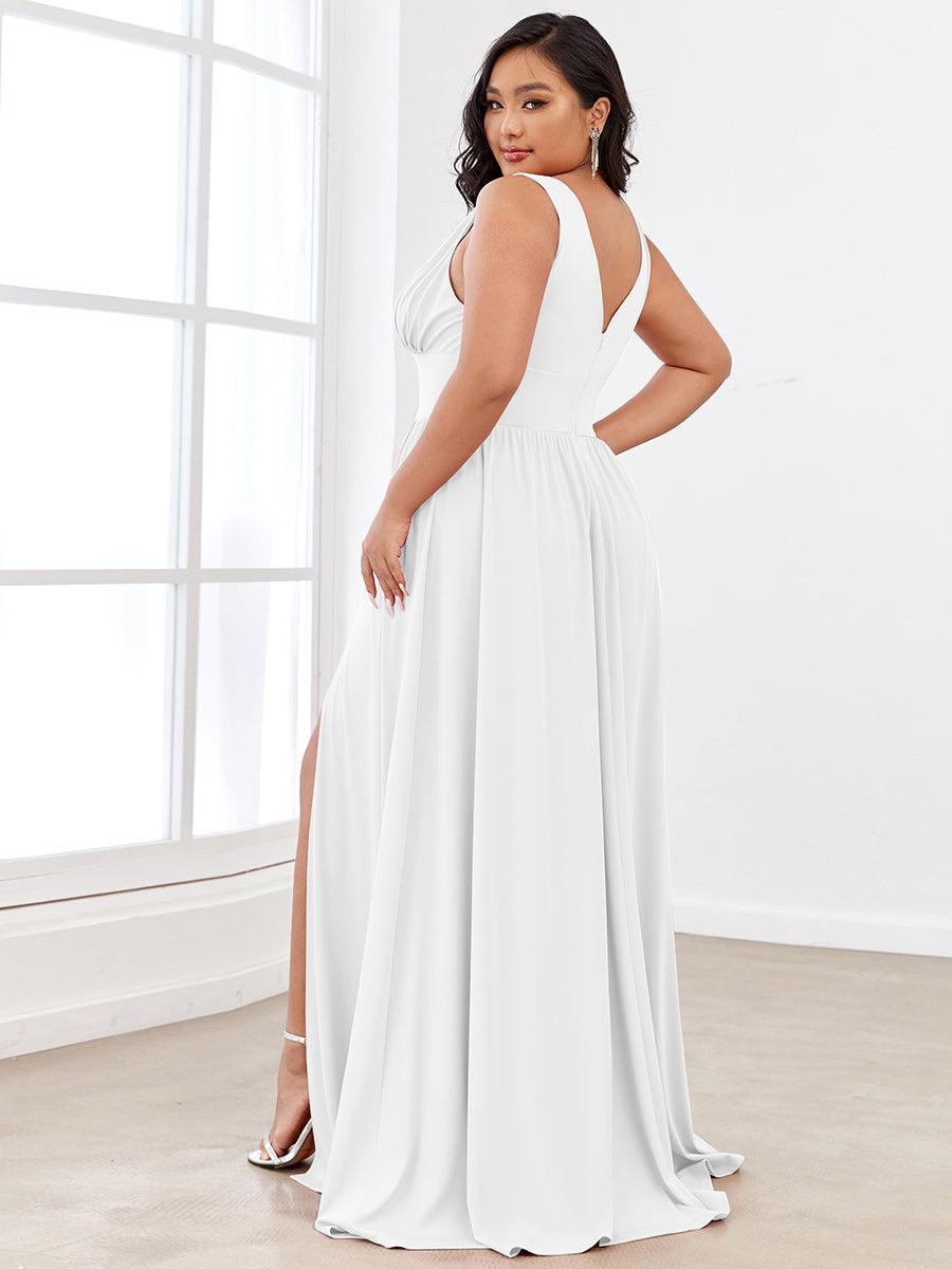 Robe de soirée femme taille empire col V élégante fluide