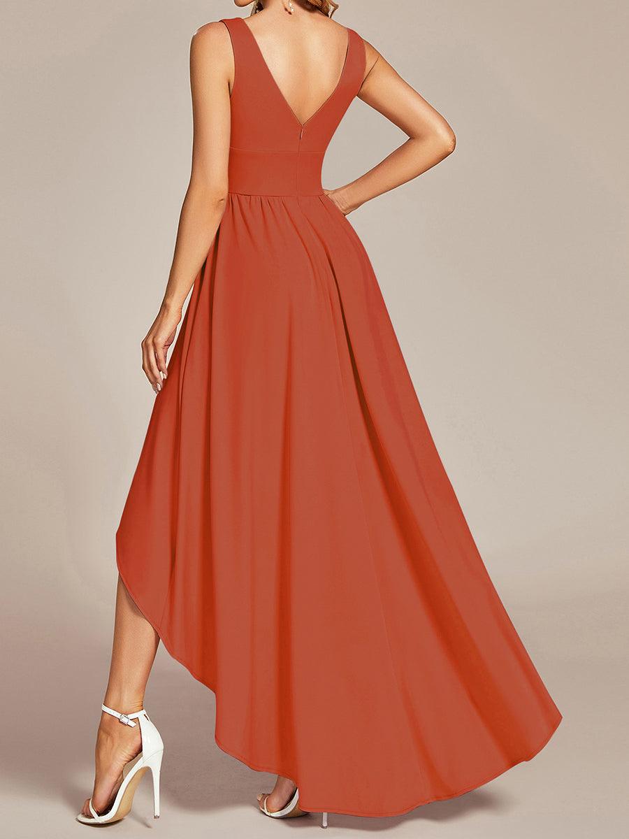 Robe de soirée femme taille empire col V élégante fluide