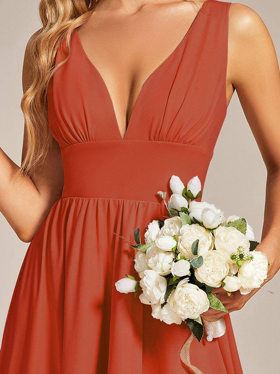 Robe de soirée femme taille empire col V élégante fluide