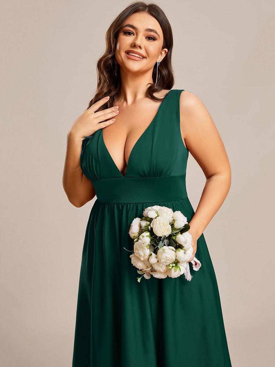 Robe de soirée femme taille empire col V élégante fluide