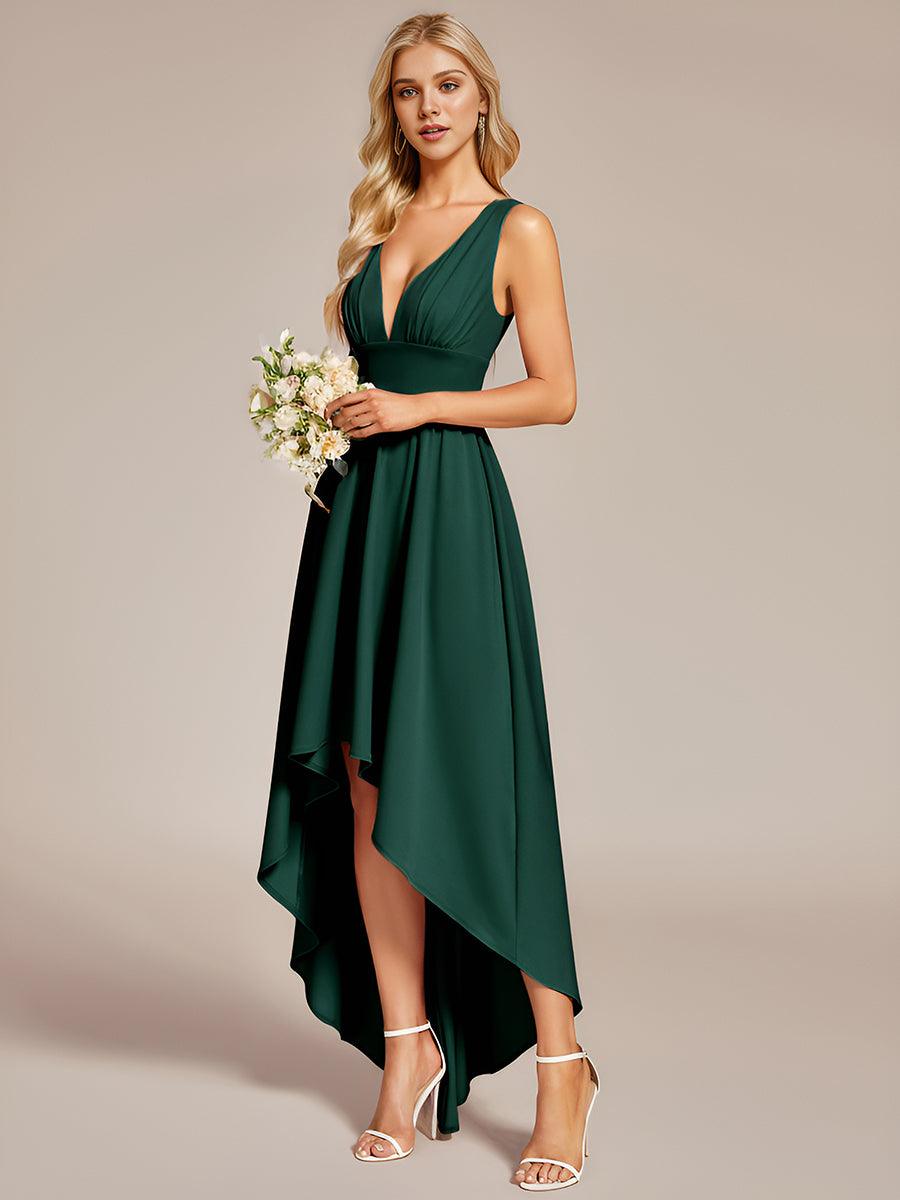 Robe de soirée femme taille empire col V élégante fluide
