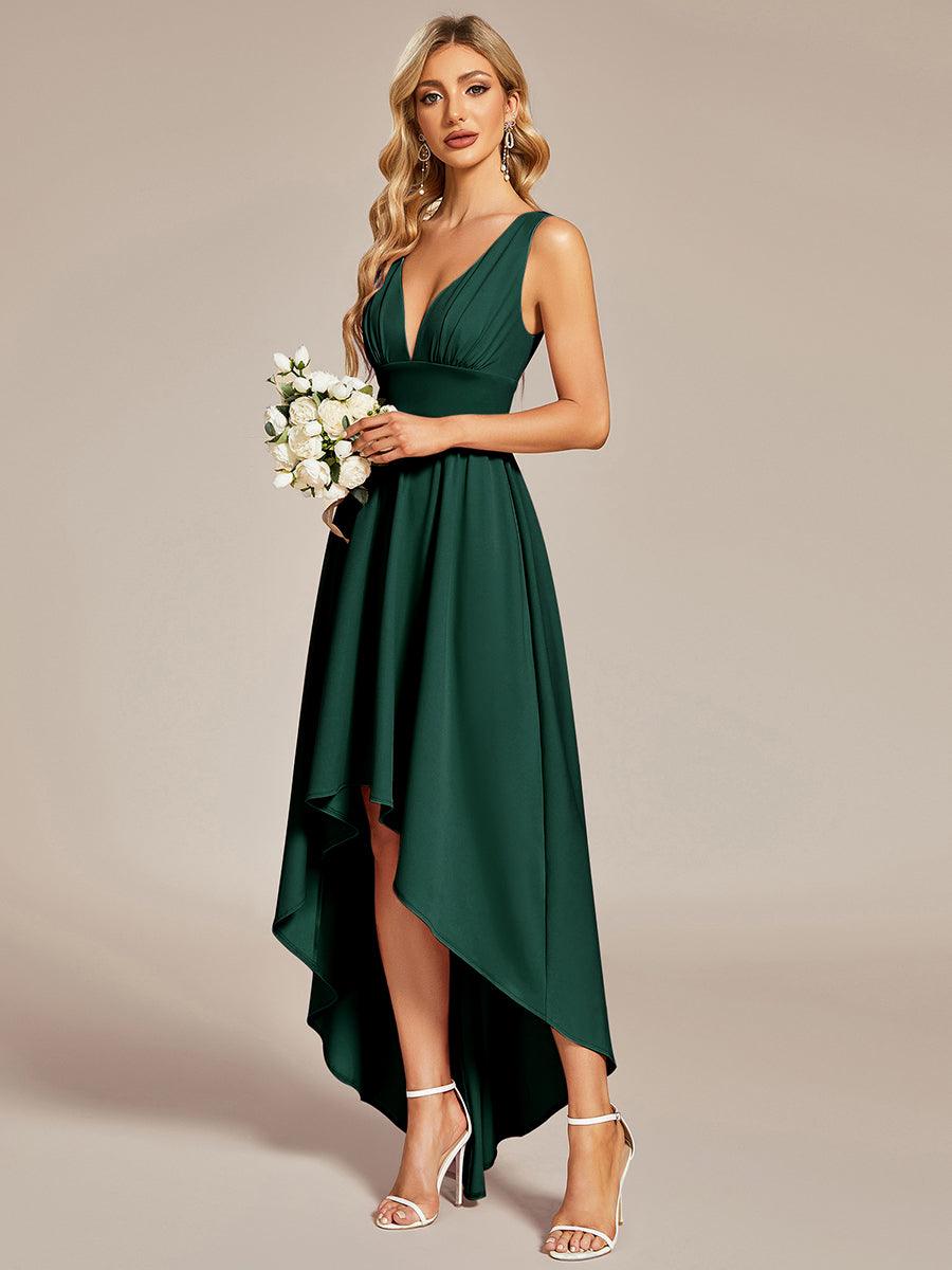 Robe de soirée femme taille empire col V élégante fluide