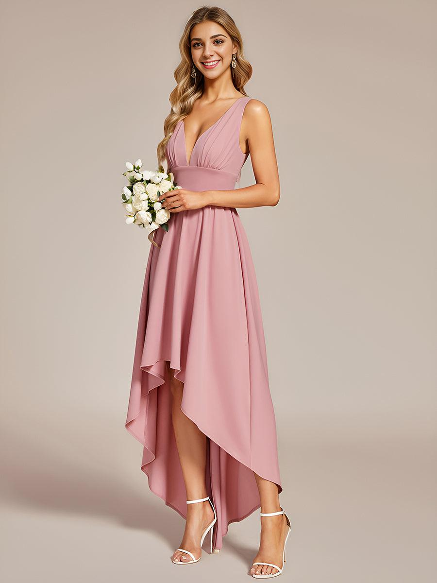Robe de soirée femme taille empire col V élégante fluide
