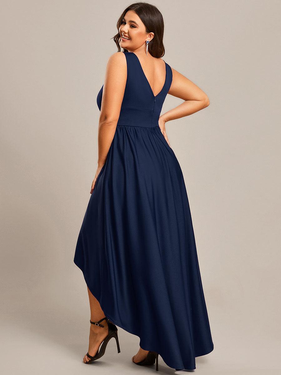 Robe de soirée femme taille empire col V élégante fluide