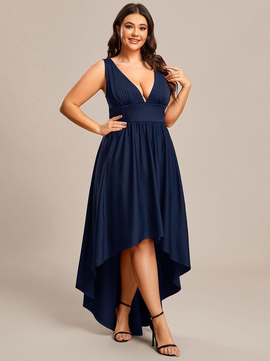 Robe de soirée femme taille empire col V élégante fluide