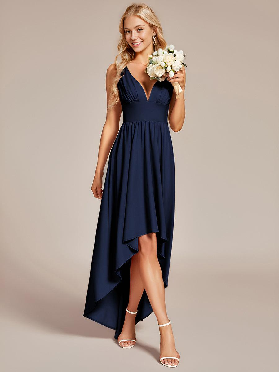 Robe de soirée femme taille empire col V élégante fluide