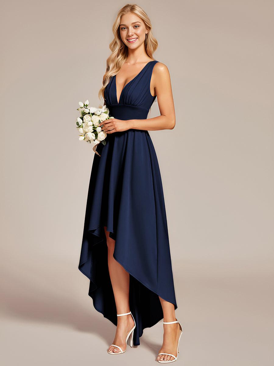 Robe de soirée femme taille empire col V élégante fluide