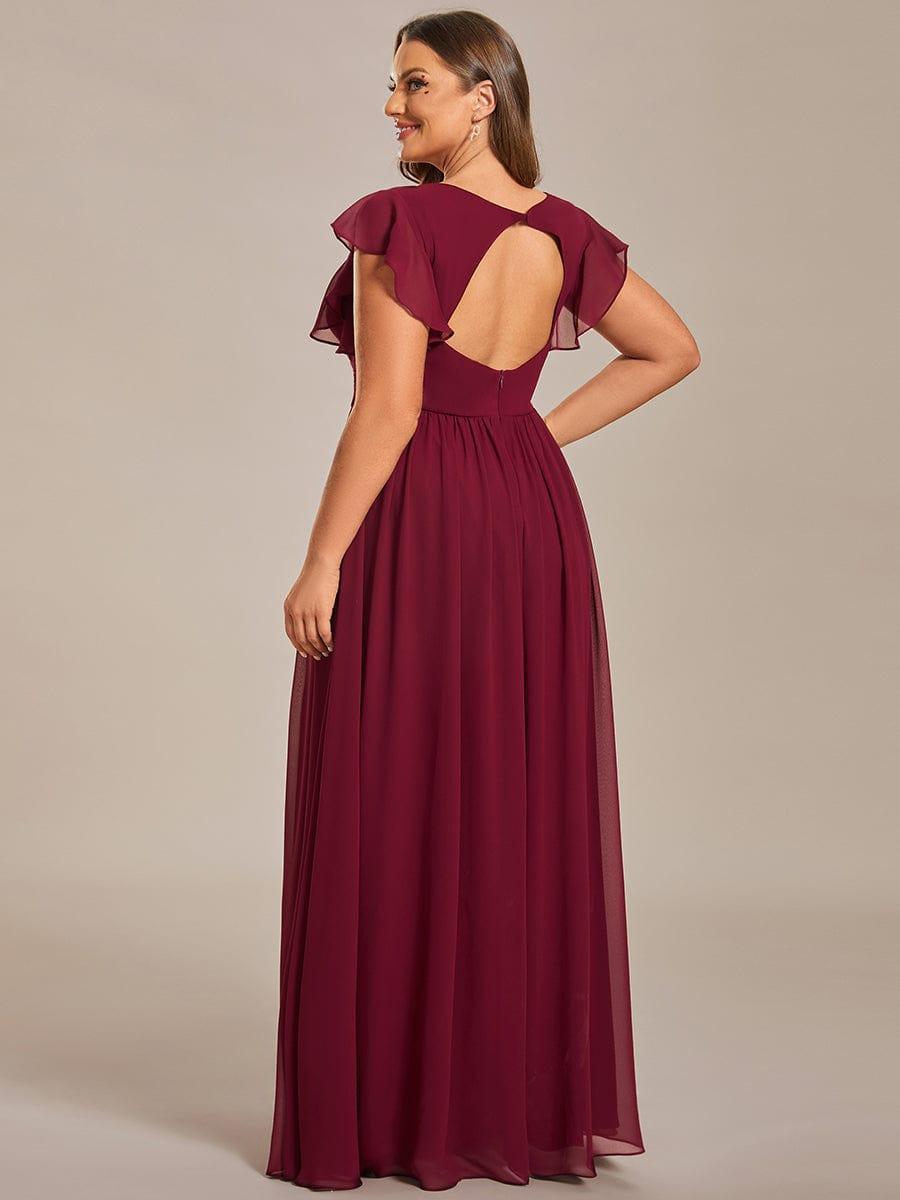 Robe Demoiselle d’Honneur Longue en Mousseline Dos Ouvert Élégant
