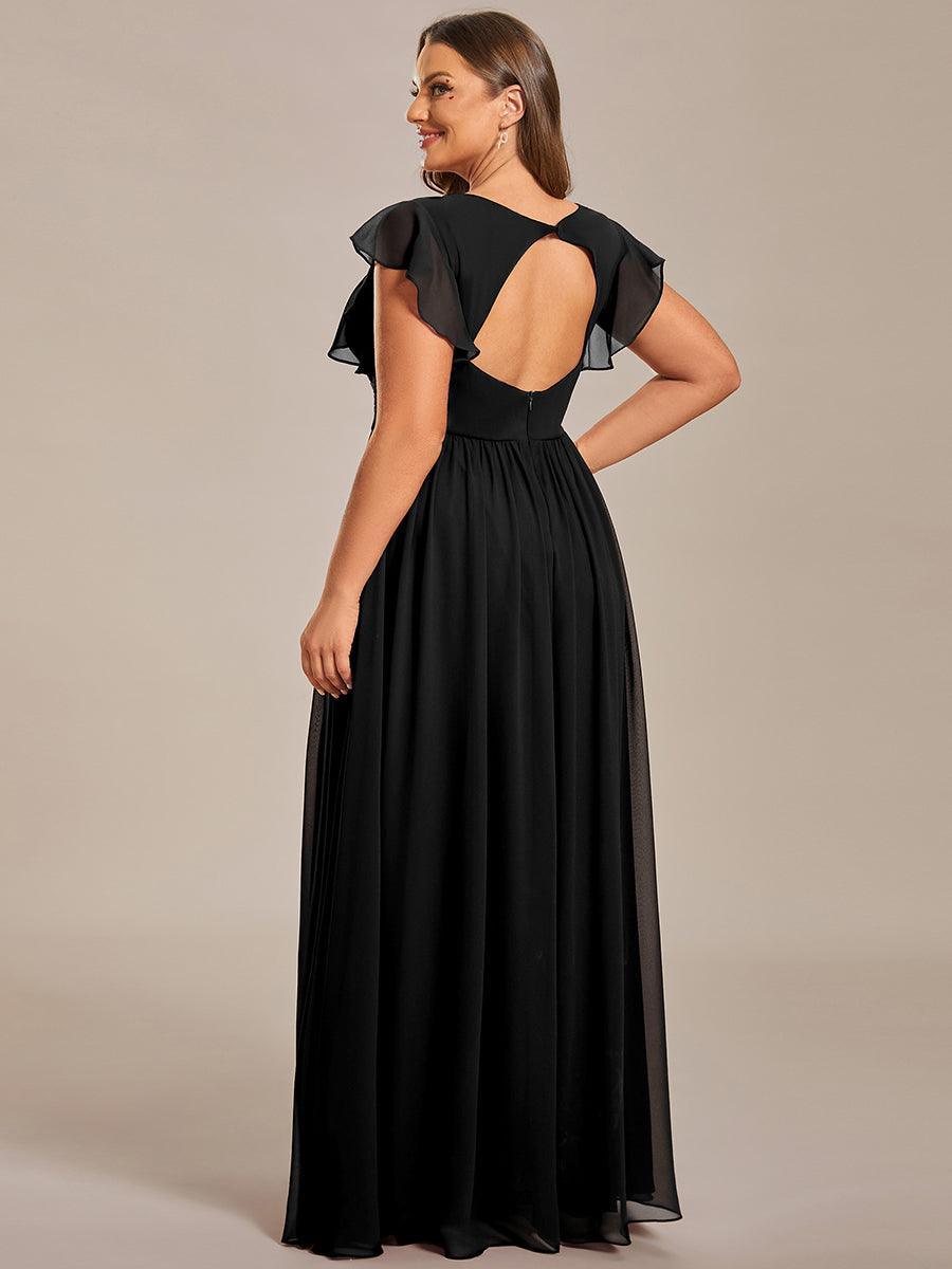 Robe Demoiselle d’Honneur Longue en Mousseline Dos Ouvert Élégant