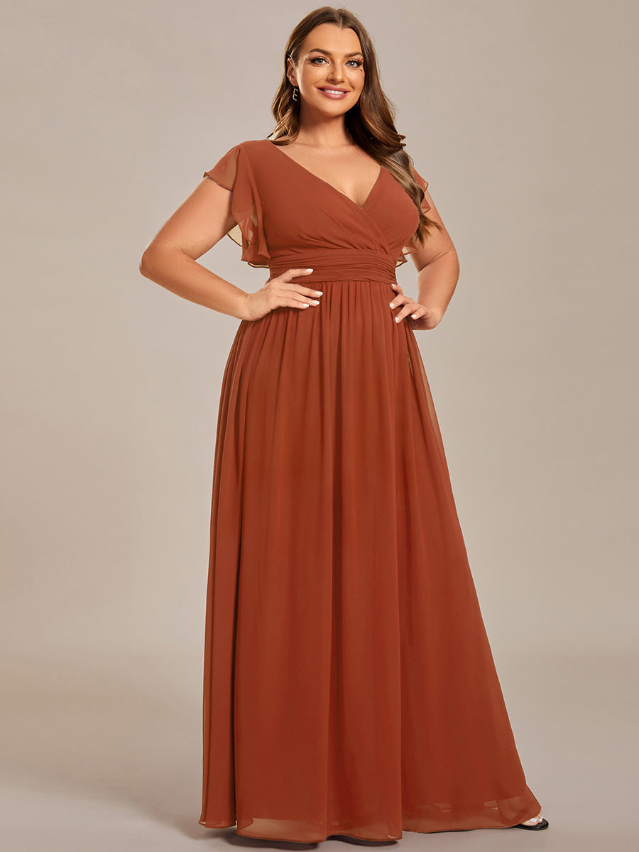 Robe Demoiselle d’Honneur Longue en Mousseline Dos Ouvert Élégant