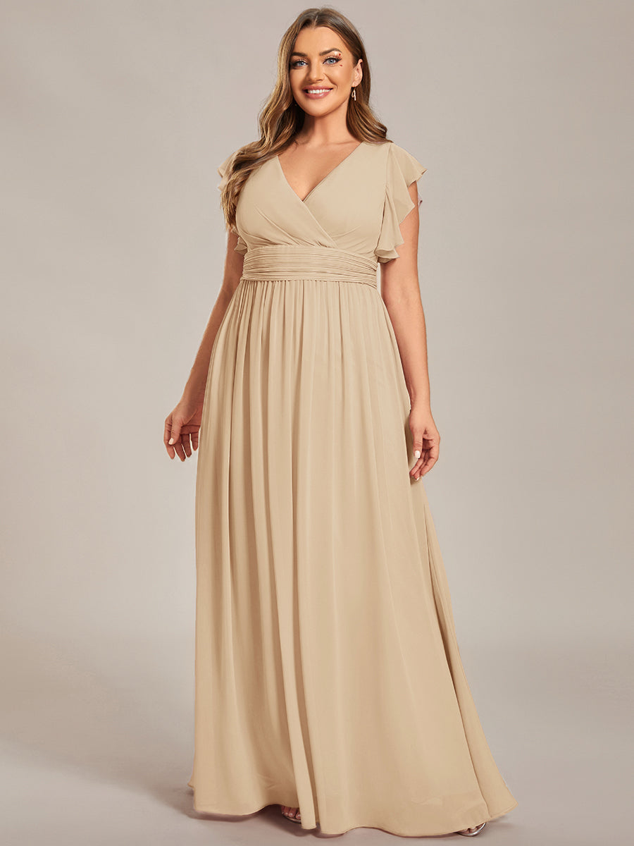 Robe Demoiselle d’Honneur Longue en Mousseline Dos Ouvert Élégant