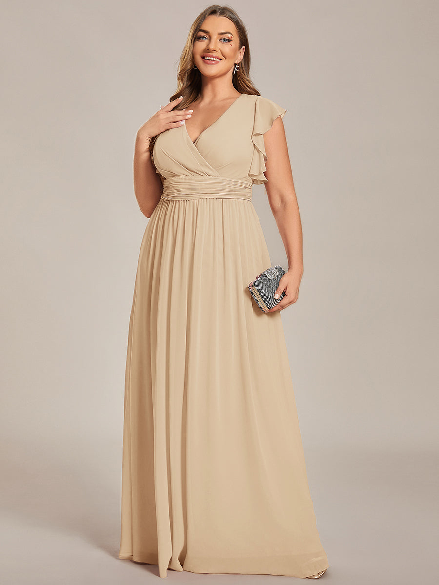 Robe Demoiselle d’Honneur Longue en Mousseline Dos Ouvert Élégant