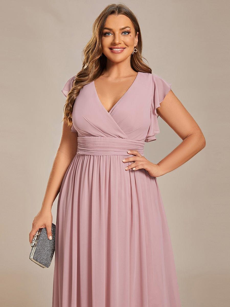 Robe Demoiselle d’Honneur Longue en Mousseline Dos Ouvert Élégant