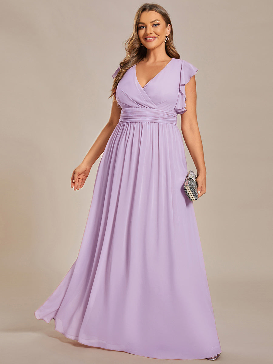 Robe Demoiselle d’Honneur Longue en Mousseline Dos Ouvert Élégant