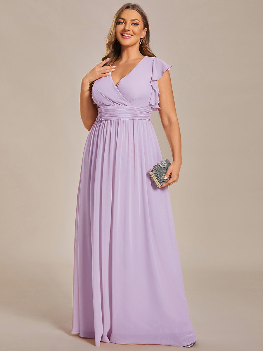Robe Demoiselle d’Honneur Longue en Mousseline Dos Ouvert Élégant