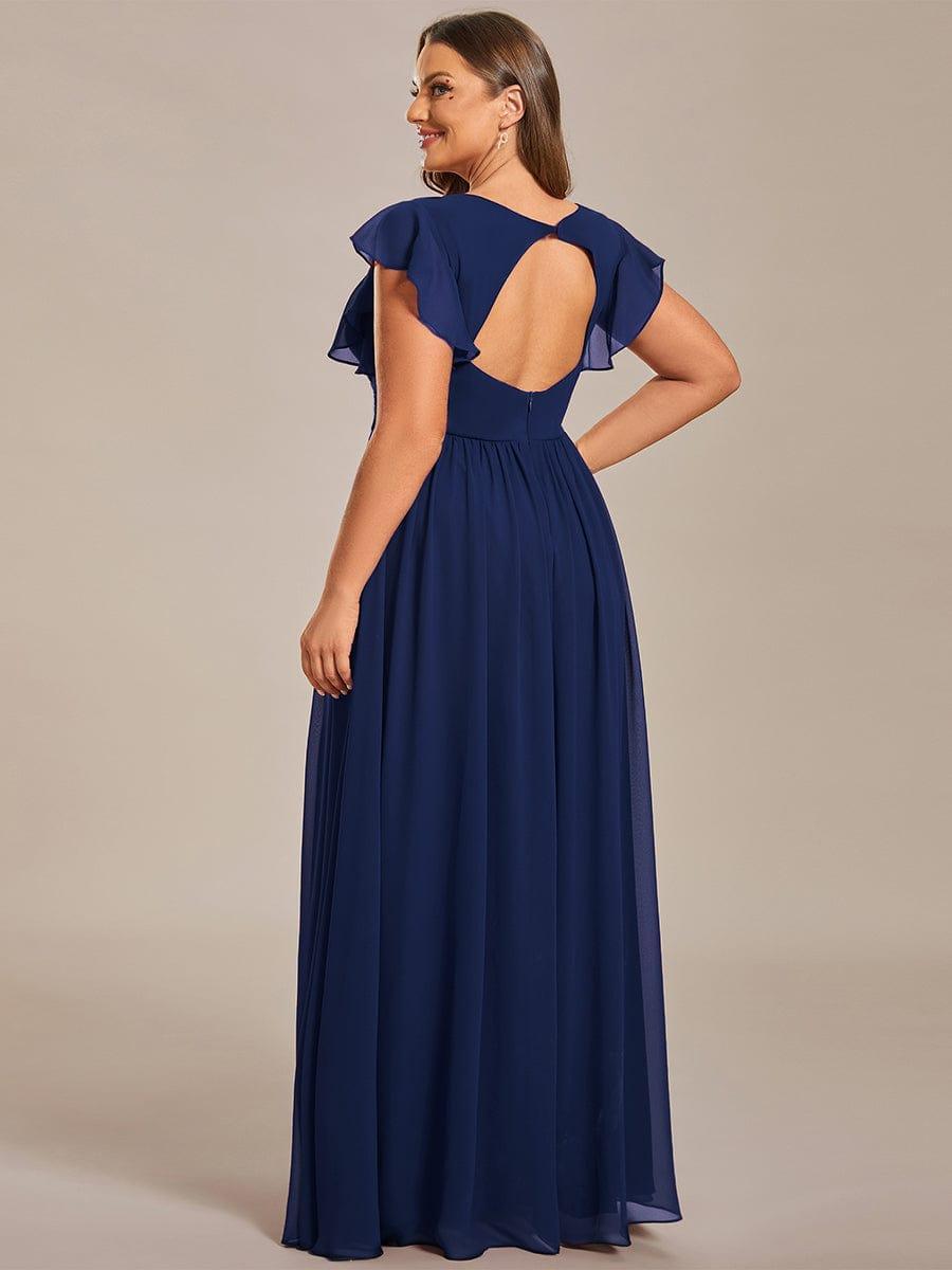 Robe Demoiselle d’Honneur Longue en Mousseline Dos Ouvert Élégant